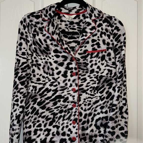 Soma Animal Print Long Sleeves and Pants Pajama Set Size XS Black and White - Picture 3 of 16